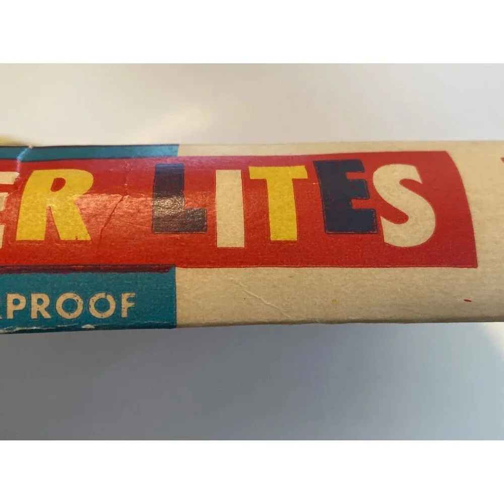 Vintage Holly Blinker Lites EMPTY BOX ONLY Colorful Large Letterpress USA